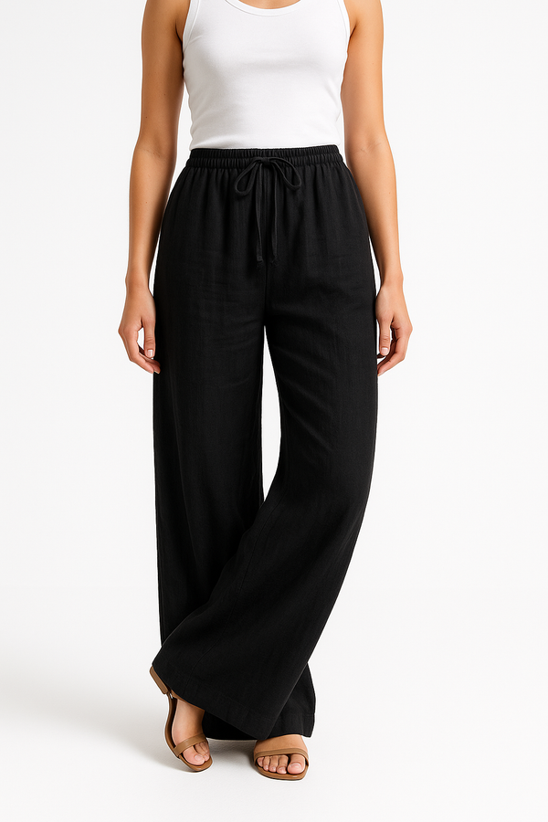 Womens black Linen Pants