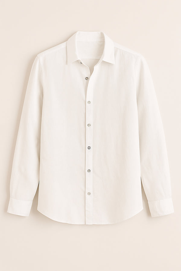 White - Loose Unisex Linen Shirt